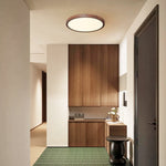 LightfixturesUAE-Dimmable LED Mid-Century Minimalist Walnut Wood Grain Flush Mount-Ceiling Lights-50cm-