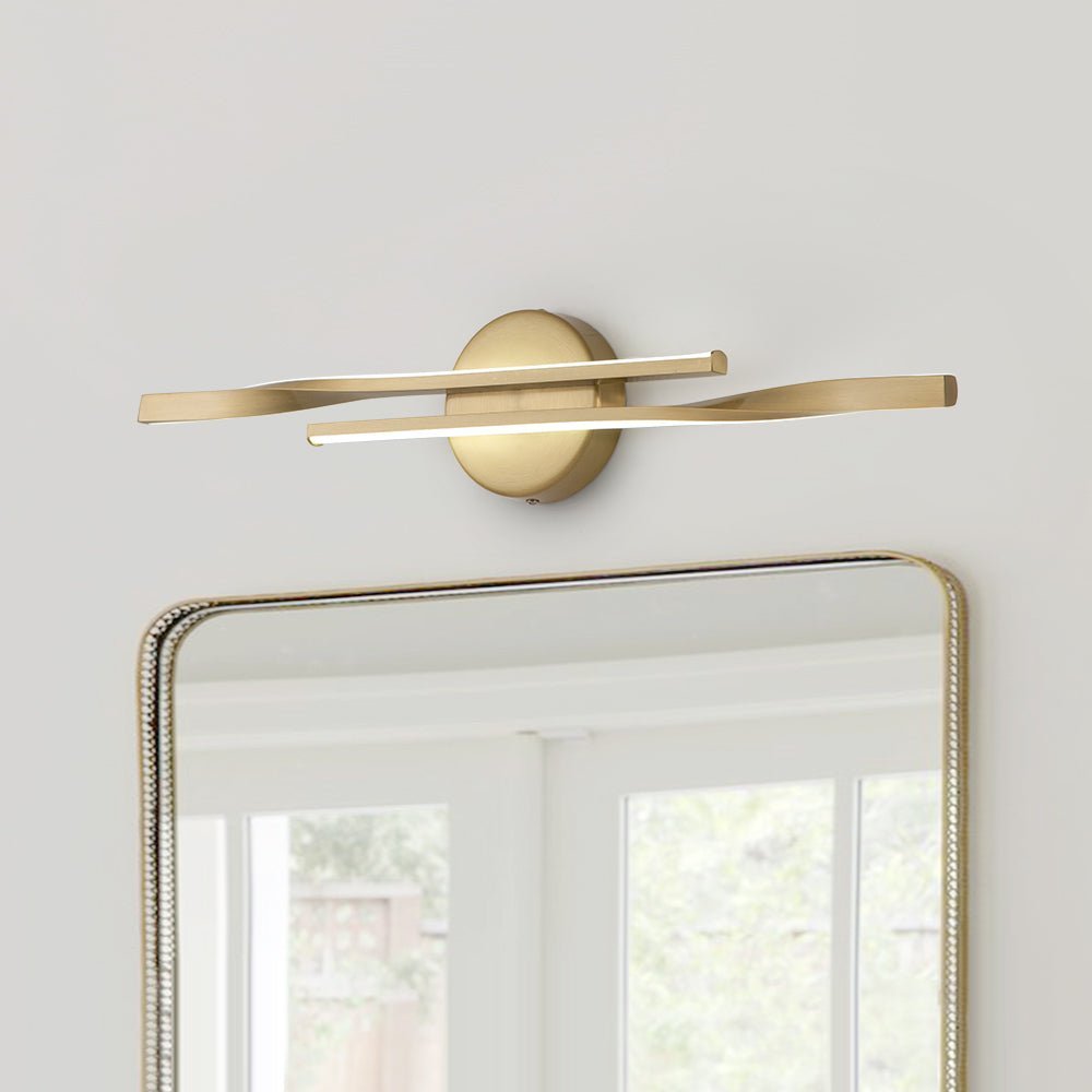 LightfixturesUAE-Dimmable LED Mid-Century Modern Swirl Linear Wall Sconce-Wall Lights-60cm-Gold