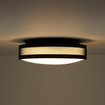 LightfixturesUAE-Dimmable LED Modern Hollow Design Round Flush Mount-Ceiling Lights-Black-