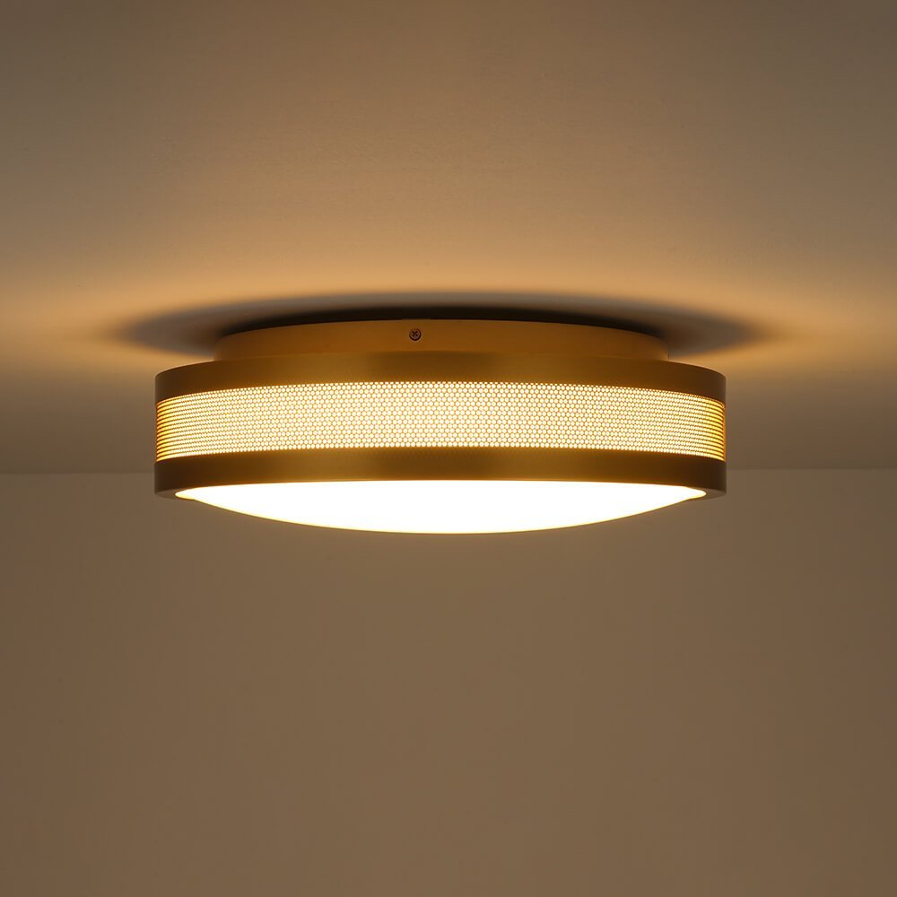 LightfixturesUAE-Dimmable LED Modern Hollow Design Round Flush Mount-Ceiling Lights-Black-