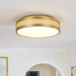 LightfixturesUAE-Dimmable LED Modern Hollow Design Round Flush Mount-Ceiling Lights-Brass-