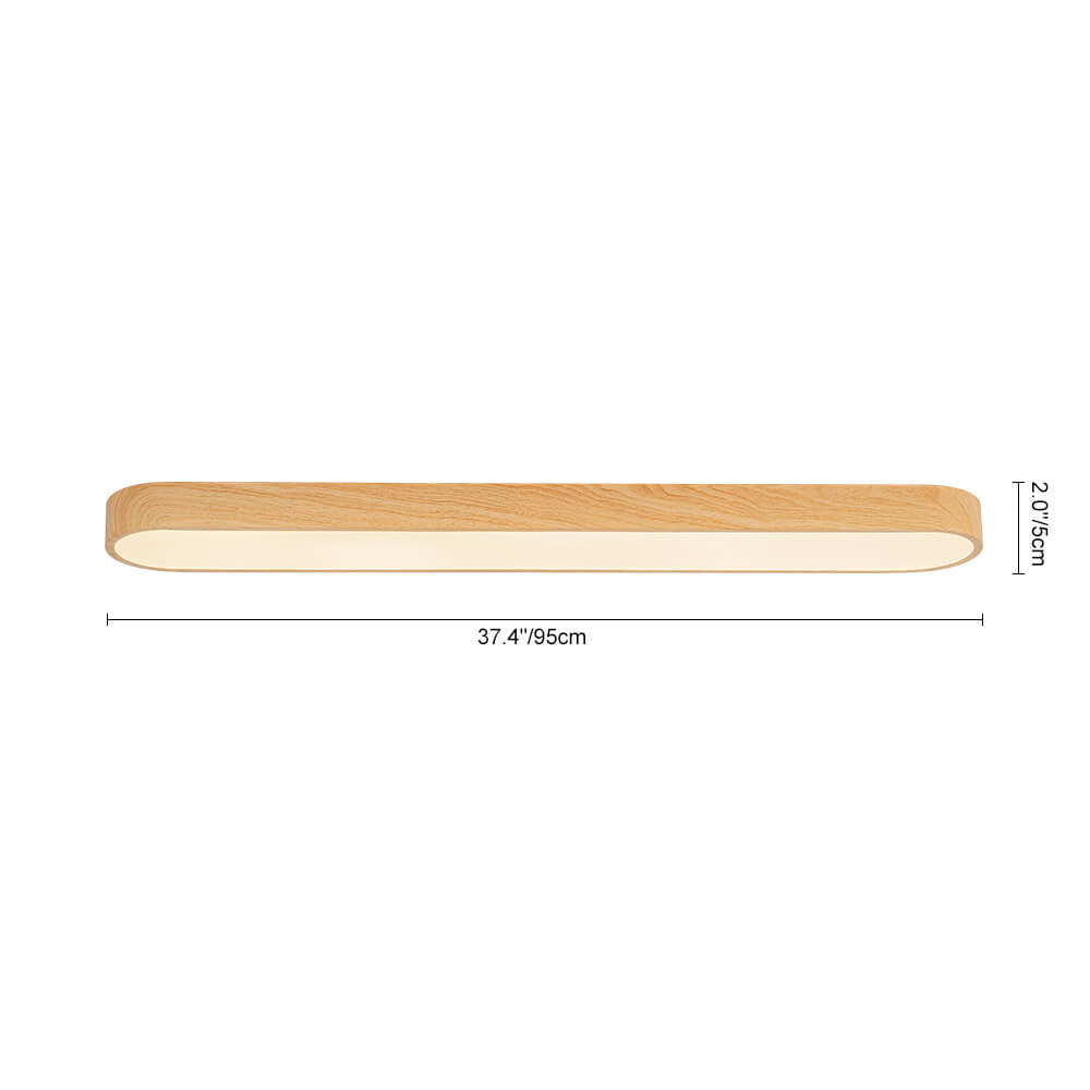 LightfixturesUAE-Dimmable LED Modern Metal Rectangular Oval Flush Mount-Ceiling Lights-Walnut-