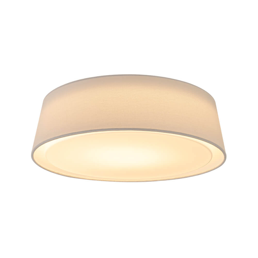 LightfixturesUAE-Dimmable LED Modern Opal Glass Linen Drum Flush Mount Ceiling Light-Ceiling Lights-White-