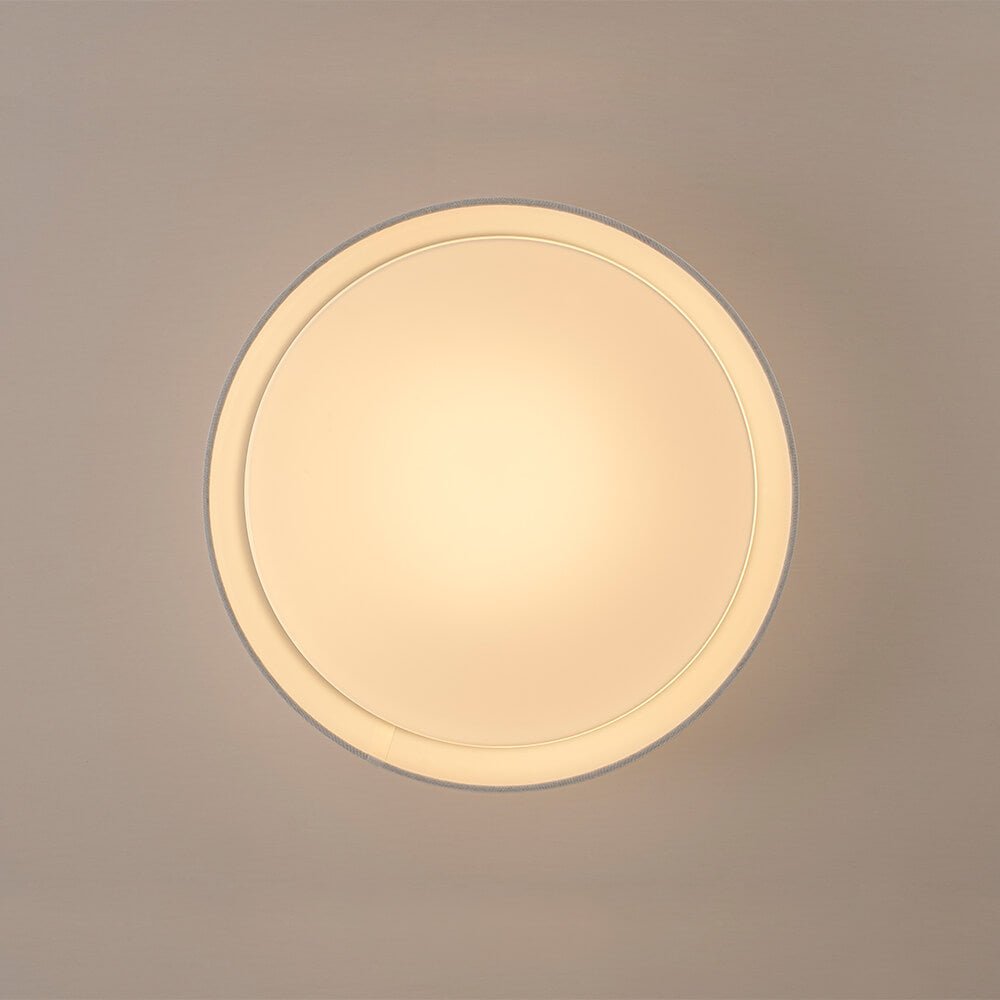 LightfixturesUAE-Dimmable LED Modern Opal Glass Linen Drum Flush Mount Ceiling Light-Ceiling Lights-White-