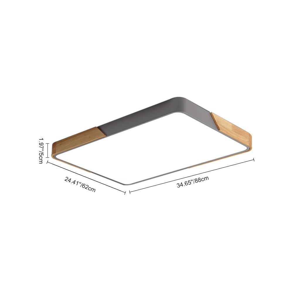 LightfixturesUAE-Dimmable LED Modern Rectangle Flush Mount Ceiling Light-Ceiling Lights-White-