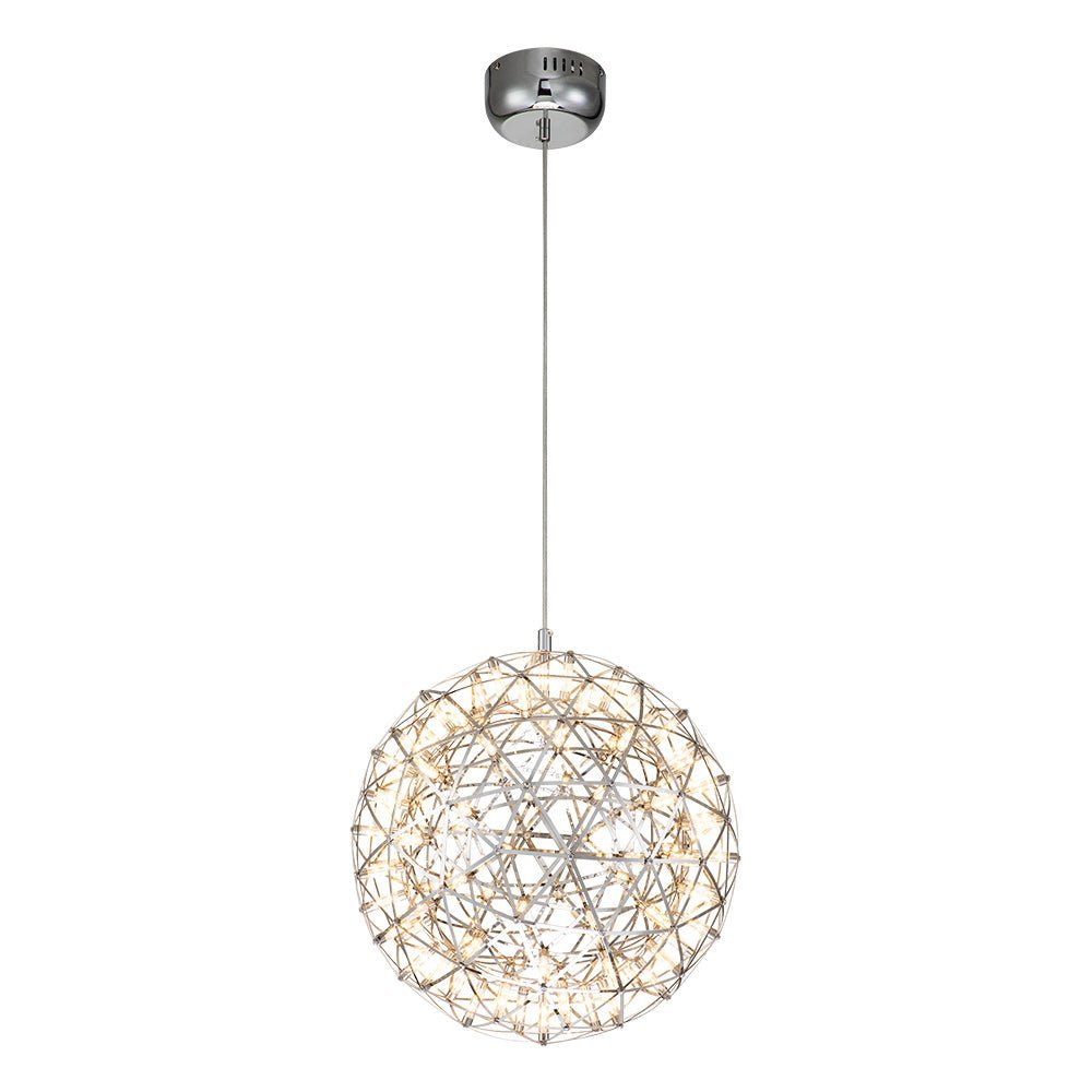 LightfixturesUAE-Dimmable LED Modern Sparkle Starry Spherical Chandelier-Chandeliers-40cm-