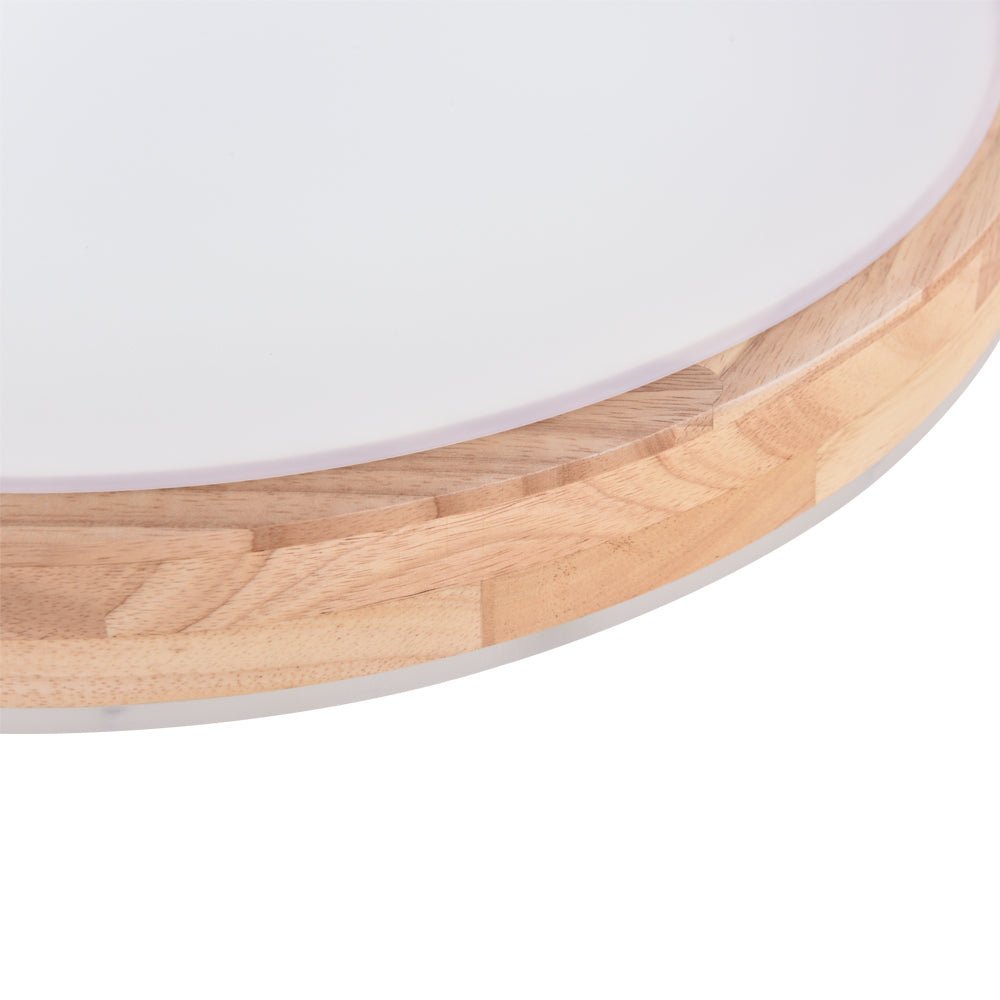LightfixturesUAE-Dimmable LED Modern Wooden Round Flush Mount Ceiling Light-Ceiling Lights-40cm-