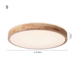 LightfixturesUAE-Dimmable LED Modern Wooden Round Flush Mount Ceiling Light-Ceiling Lights-40cm-