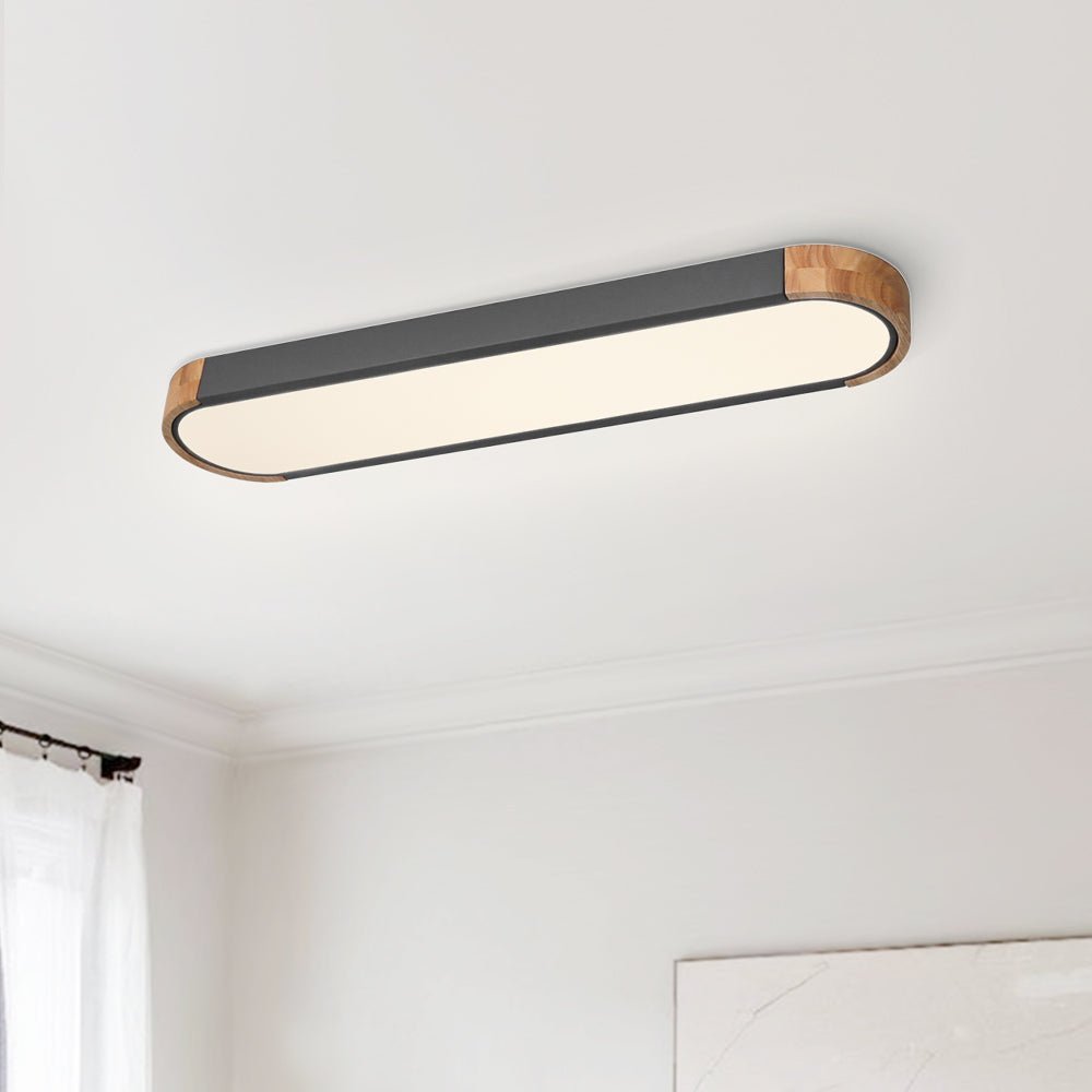LightfixturesUAE-Dimmable LED Nordic Style Metal & Wood Ceiling Light Warm White-Ceiling Lights-White-