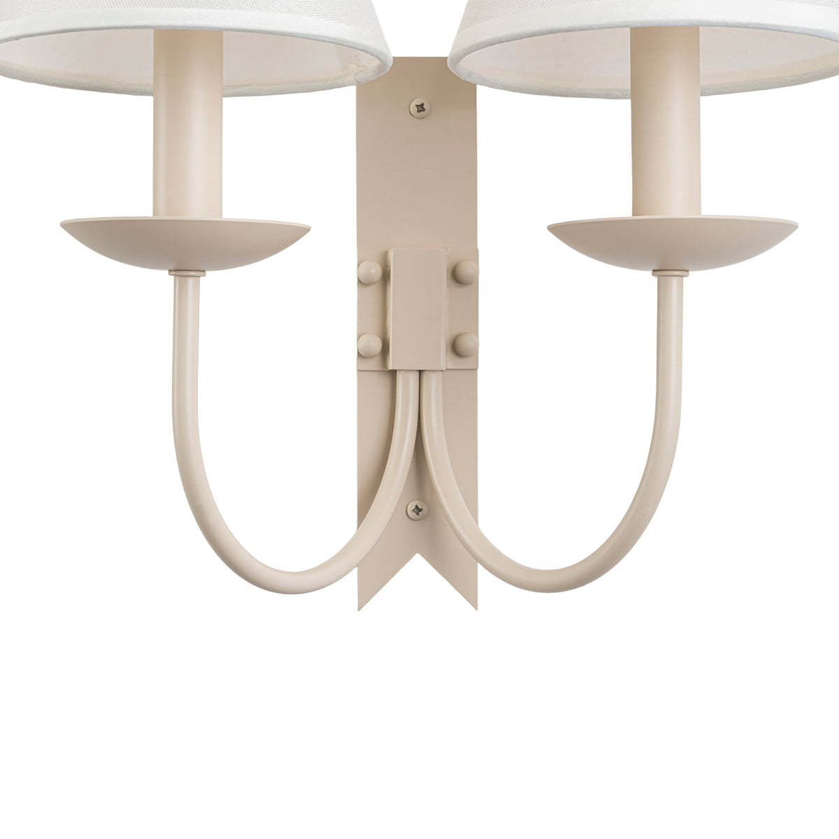 LightfixturesUAE-French Cream 2-Light Tapered Linen Fabric Shade Wall Sconce-Wall Lights-Cream-