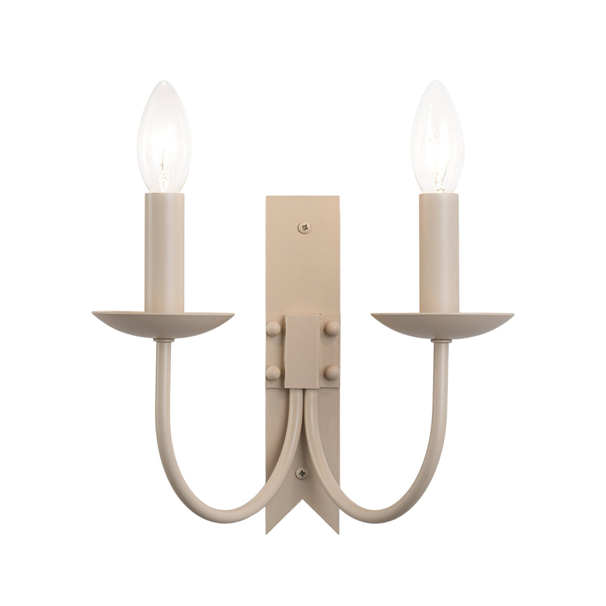 LightfixturesUAE-French Cream 2-Light Tapered Linen Fabric Shade Wall Sconce-Wall Lights-Cream-
