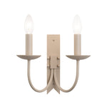 LightfixturesUAE-French Cream 2-Light Tapered Linen Fabric Shade Wall Sconce-Wall Lights-Cream-