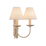 LightfixturesUAE-French Cream 2-Light Tapered Linen Fabric Shade Wall Sconce-Wall Lights-Cream-