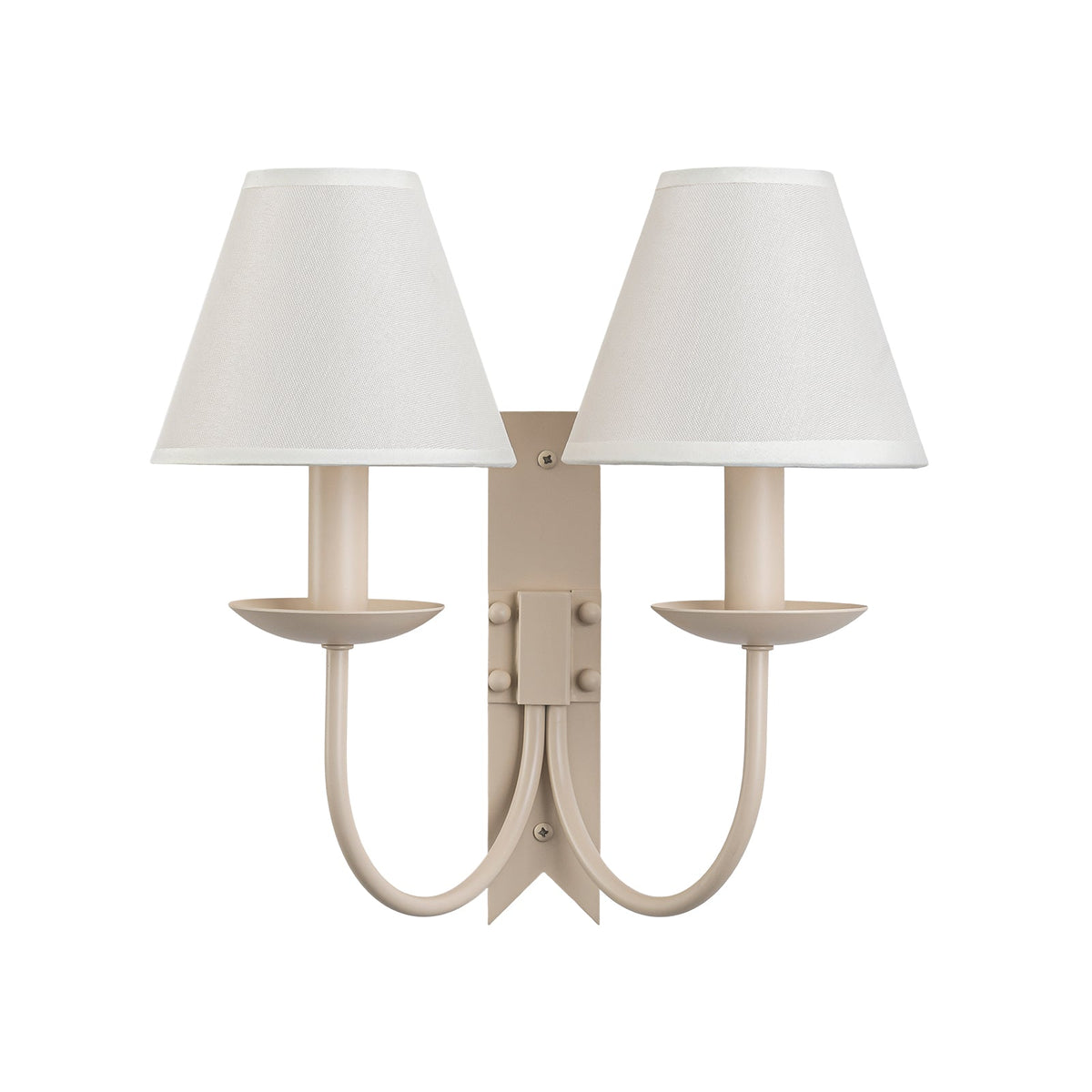 LightfixturesUAE-French Cream 2-Light Tapered Linen Fabric Shade Wall Sconce-Wall Lights-Cream-
