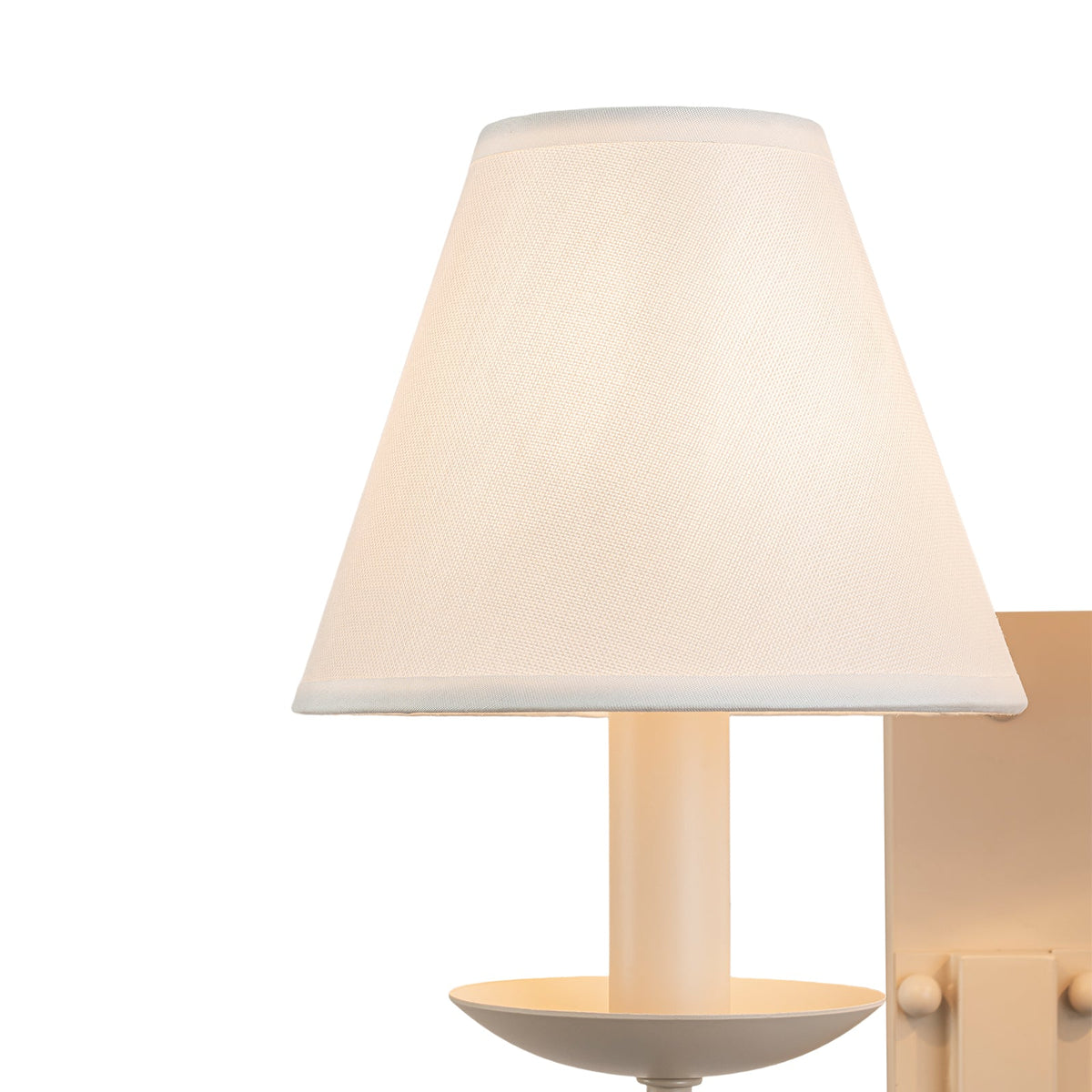 LightfixturesUAE-French Cream 2-Light Tapered Linen Fabric Shade Wall Sconce-Wall Lights-Cream-