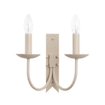 LightfixturesUAE-French Cream 2-Light Tapered Linen Fabric Shade Wall Sconce-Wall Lights-Cream-
