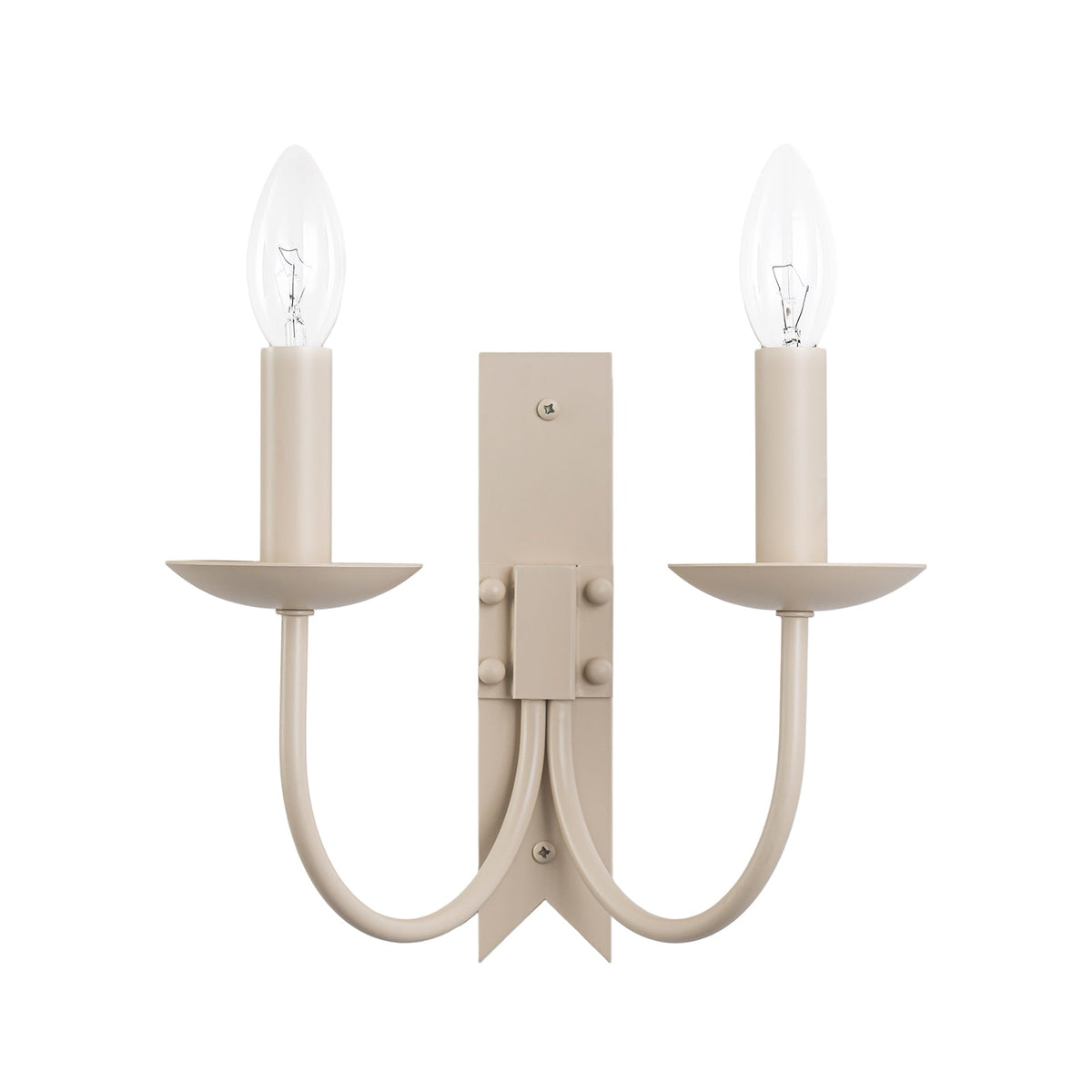 LightfixturesUAE-French Cream 2-Light Tapered Linen Fabric Shade Wall Sconce-Wall Lights-Cream-