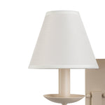 LightfixturesUAE-French Cream 2-Light Tapered Linen Fabric Shade Wall Sconce-Wall Lights-Cream-