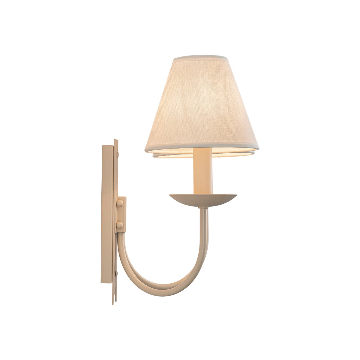 LightfixturesUAE-French Cream 2-Light Tapered Linen Fabric Shade Wall Sconce-Wall Lights-Cream-