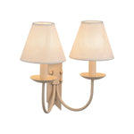 LightfixturesUAE-French Cream 2-Light Tapered Linen Fabric Shade Wall Sconce-Wall Lights-Cream-