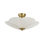 LightfixturesUAE-French Elegance Fabric Petal Shaped Flower Semi-Flush Mount Ceiling Light-Ceiling Lights-Brass-