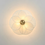LightfixturesUAE-French Elegance Fabric Petal Shaped Flower Semi-Flush Mount Ceiling Light-Ceiling Lights-Brass-