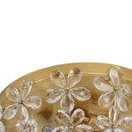 LightfixturesUAE-French Luxury Brass & Crystal Daisy Floral Flush Mount Ceiling Light-Ceiling Lights-Gold-