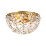LightfixturesUAE-French Luxury Brass & Crystal Daisy Floral Flush Mount Ceiling Light-Ceiling Lights-Gold-