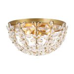 LightfixturesUAE-French Luxury Brass & Crystal Daisy Floral Flush Mount Ceiling Light-Ceiling Lights-Gold-