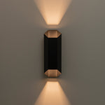LightfixturesUAE-IP54 Modern Black Geometric Up and Down LED Outdoor Wall Light-Wall Lights-1 Pack-