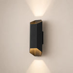 LightfixturesUAE-IP54 Modern Black Geometric Up and Down LED Outdoor Wall Light-Wall Lights-1 Pack-