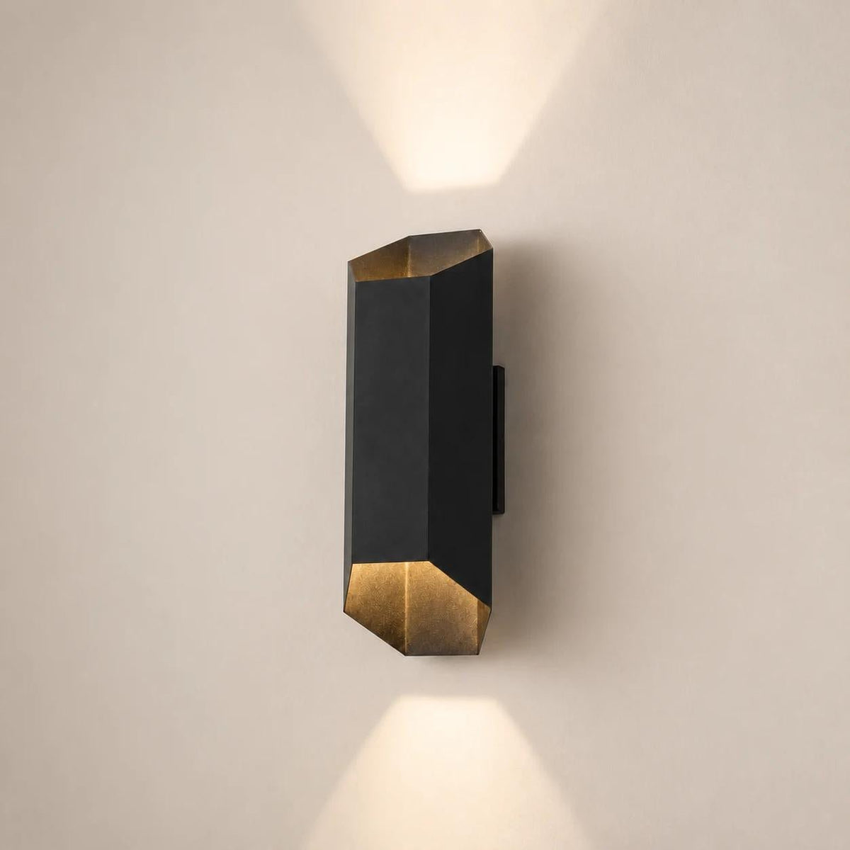 LightfixturesUAE-IP54 Modern Black Geometric Up and Down LED Outdoor Wall Light-Wall Lights-1 Pack-