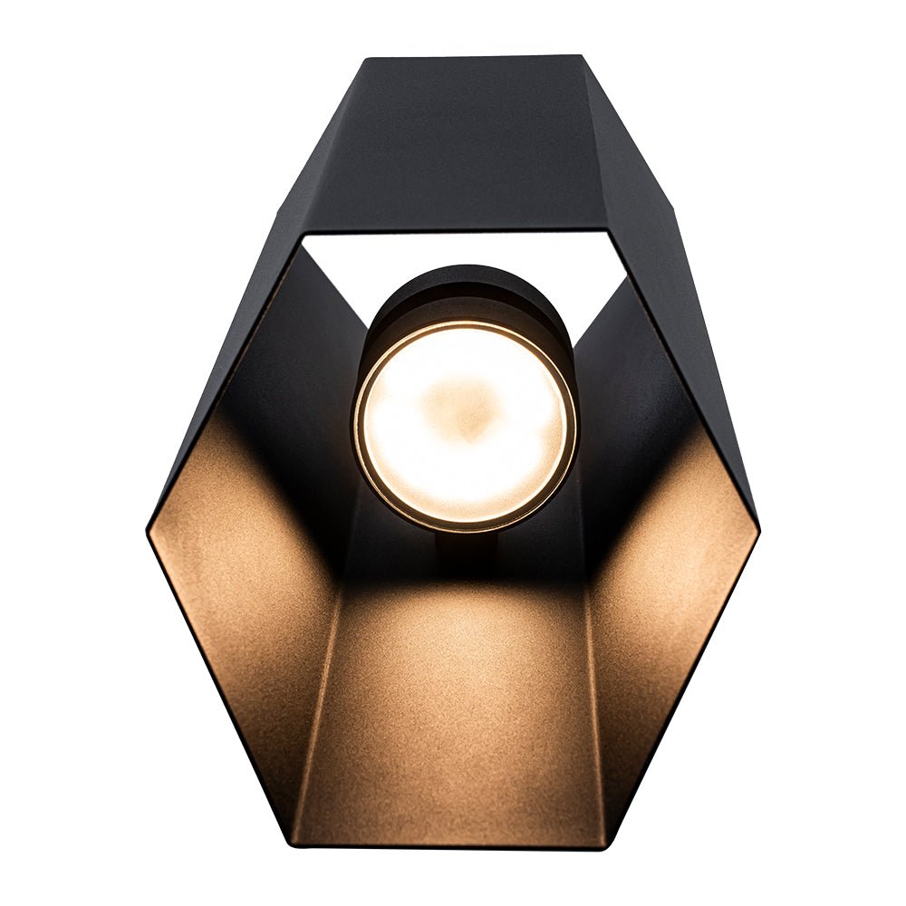 LightfixturesUAE-IP54 Modern Black Geometric Up and Down LED Outdoor Wall Light-Wall Lights-1 Pack-