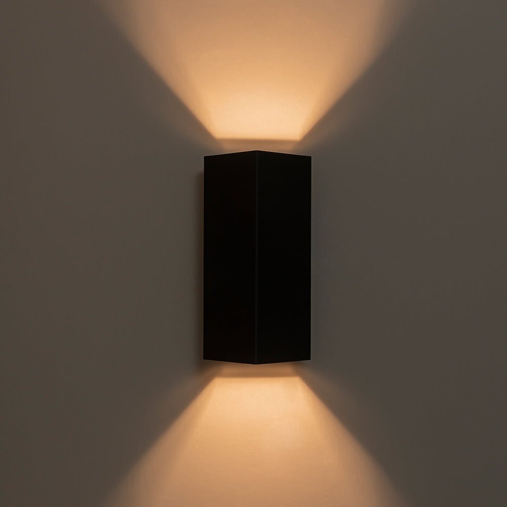 LightfixturesUAE-IP54 Modern Black Square Up and Down LED Outdoor Wall Light-Wall Lights-1 Pack-