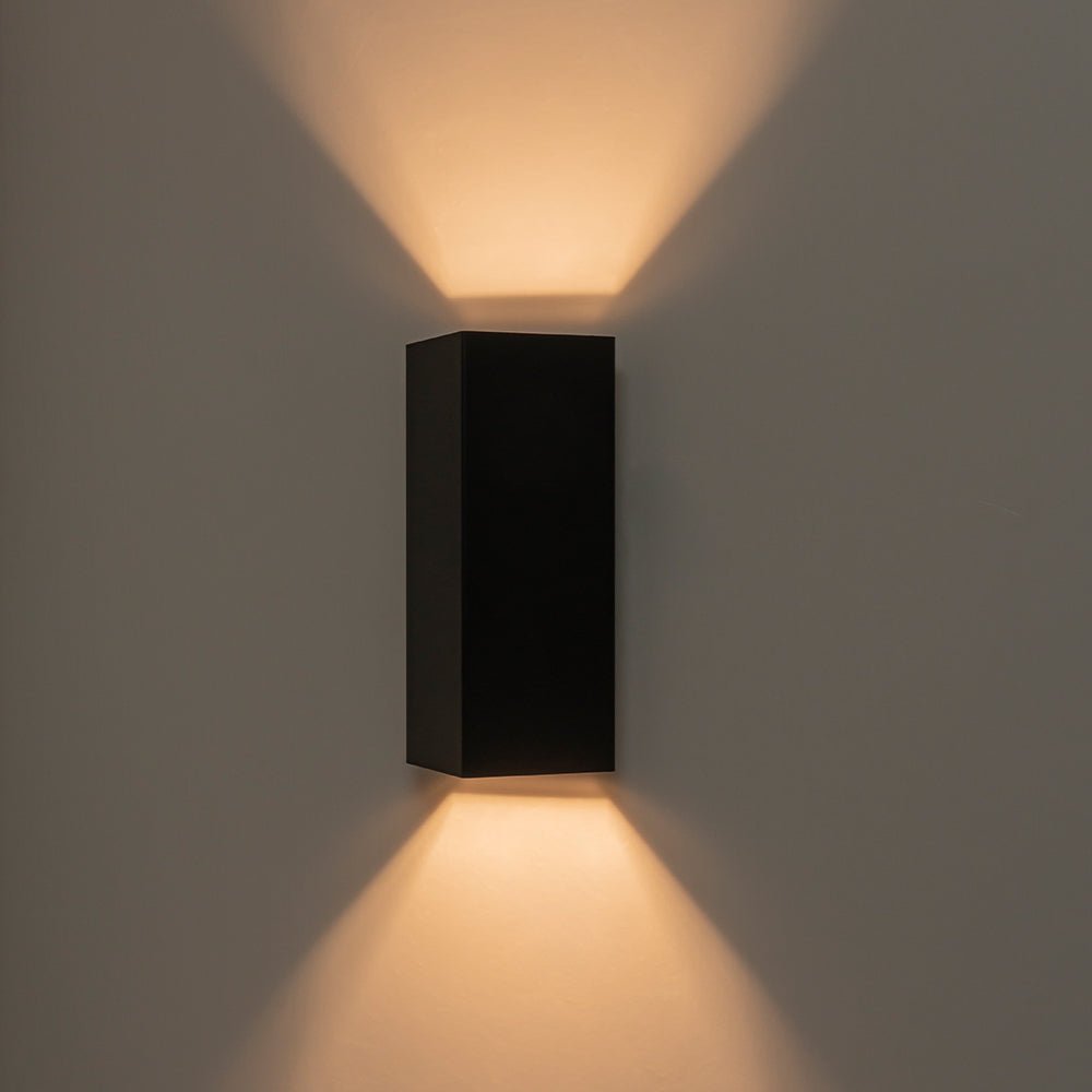 LightfixturesUAE-IP54 Modern Black Square Up and Down LED Outdoor Wall Light-Wall Lights-1 Pack-