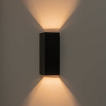 LightfixturesUAE-IP54 Modern Black Square Up and Down LED Outdoor Wall Light-Wall Lights-1 Pack-