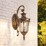 LightfixturesUAE-IP65 Outdoor Traditional Waterproof Hammer Water Glass Wall Sconce-Wall Lights-Antique Brass-