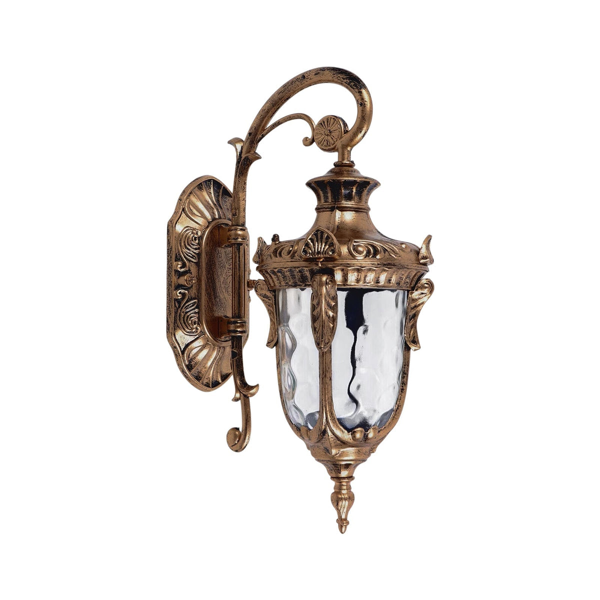 LightfixturesUAE-IP65 Outdoor Traditional Waterproof Hammer Water Glass Wall Sconce-Wall Lights-Polished Black-