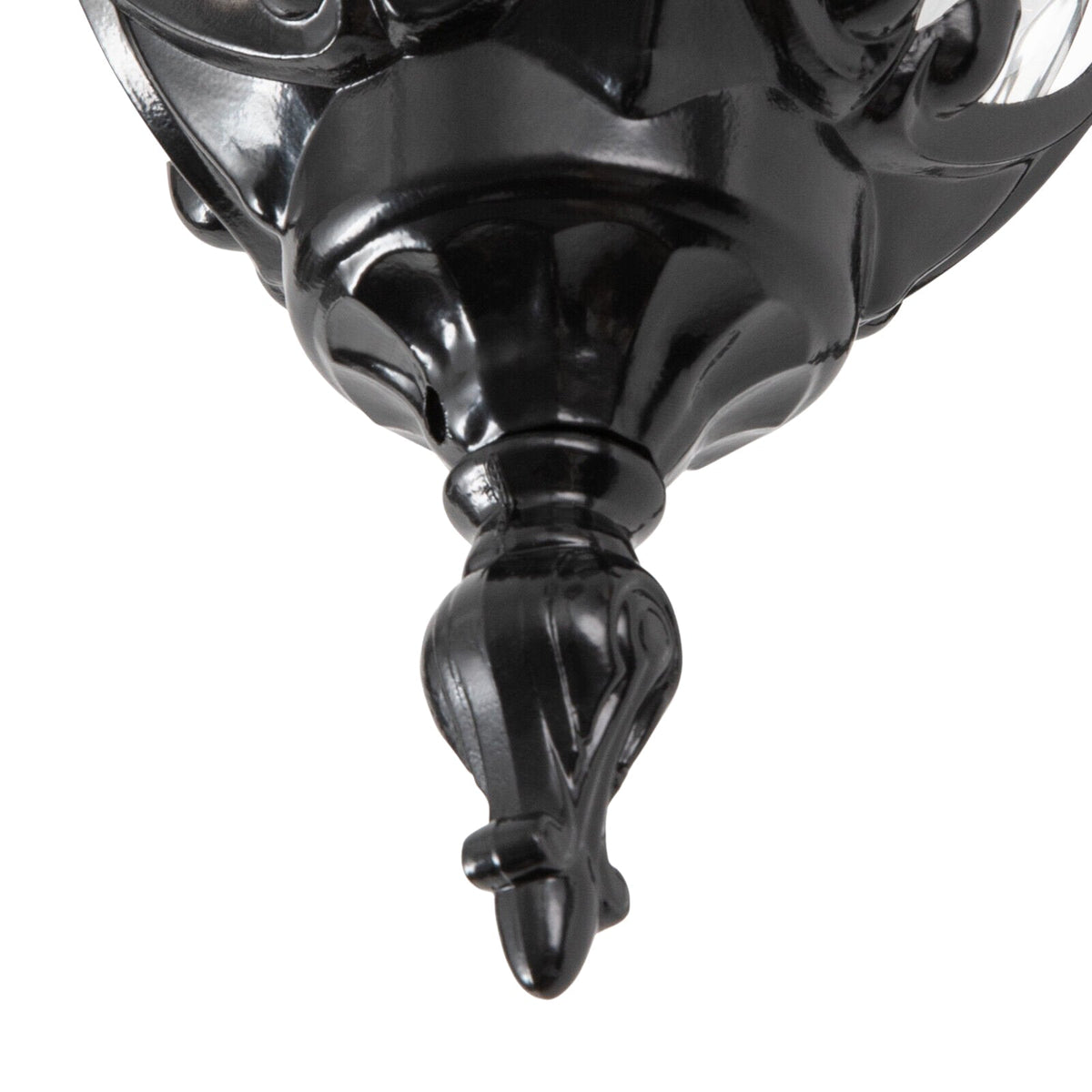 LightfixturesUAE-IP65 Outdoor Traditional Waterproof Hammer Water Glass Wall Sconce-Wall Lights-Polished Black-