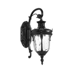 LightfixturesUAE-IP65 Outdoor Traditional Waterproof Hammer Water Glass Wall Sconce-Wall Lights-Polished Black-