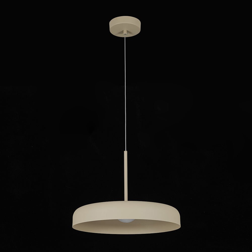LightfixturesUAE-LED 1-Light Minimalist Downward Shallow Pan-Shaped Pendant-Pendant Lights-Khaki-