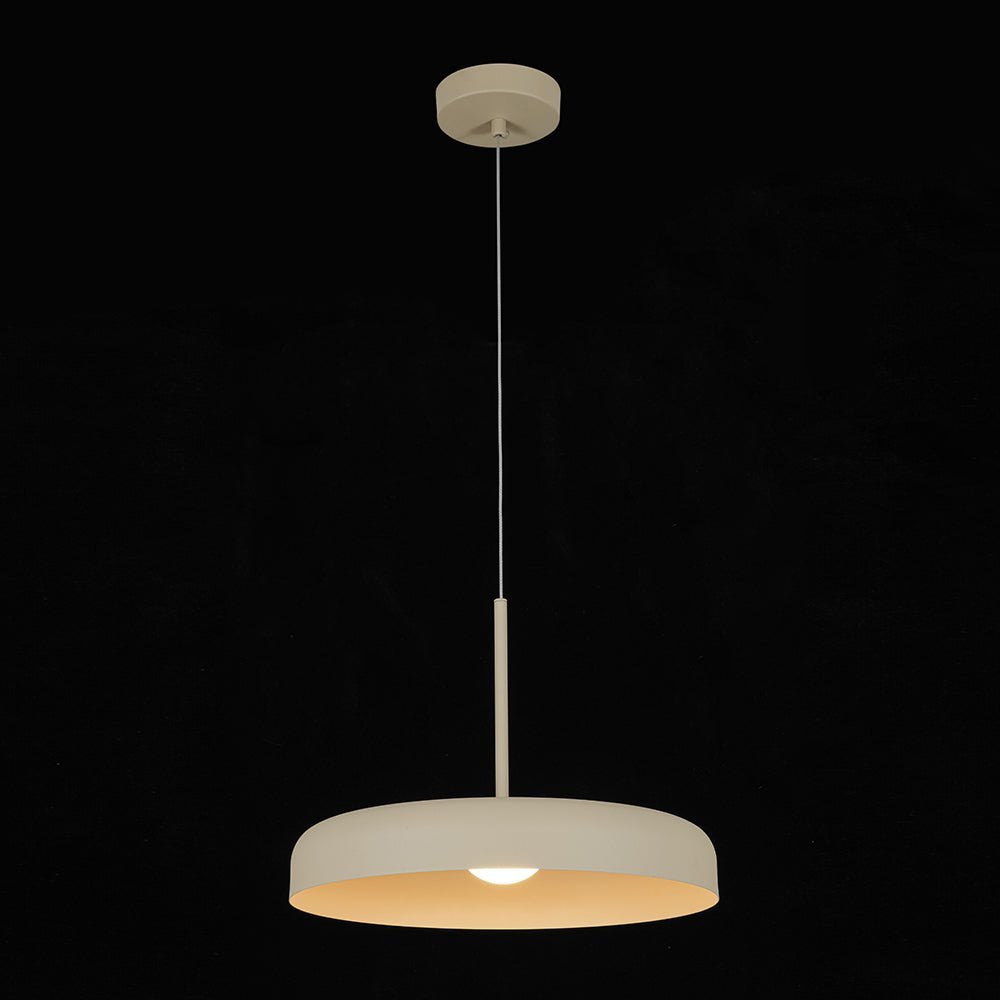 LightfixturesUAE-LED 1-Light Minimalist Downward Shallow Pan-Shaped Pendant-Pendant Lights-Khaki-