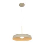 LightfixturesUAE-LED 1-Light Minimalist Downward Shallow Pan-Shaped Pendant-Pendant Lights-Khaki-