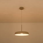 LightfixturesUAE-LED 1-Light Minimalist Downward Shallow Pan-Shaped Pendant-Pendant Lights-Khaki-