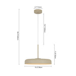 LightfixturesUAE-LED 1-Light Minimalist Downward Shallow Pan-Shaped Pendant-Pendant Lights-Khaki-