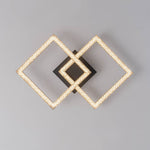 LightfixturesUAE-LED 2-Light Modern Square Semi Flush Ceiling Light-Ceiling Lights-Matte Black-