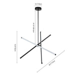LightfixturesUAE-LED 3-Light Modern Cross Arms Linear Sputnik Chandelier-Chandeliers-Brass-