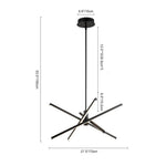 LightfixturesUAE-LED 4-Light Modern Cross Arms Linear Sputnik Chandelier-Chandeliers-Brass-