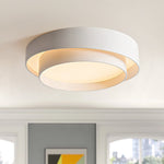 LightfixturesUAE-LED Concentric Rings Round Flush Mount Ceiling Light-Ceiling Lights-White-Warm White