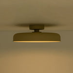 LightfixturesUAE-LED Cream Style Minimalist Khaki Matte Shallow Pan Semi Flush Mount-Ceiling Lights-Khaki-